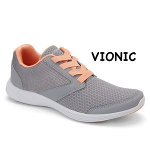 VIONIC Maeve gored lace trainer Gray Sz 9 NEW